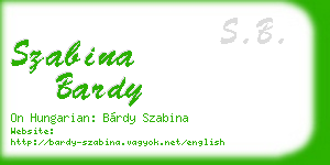 szabina bardy business card